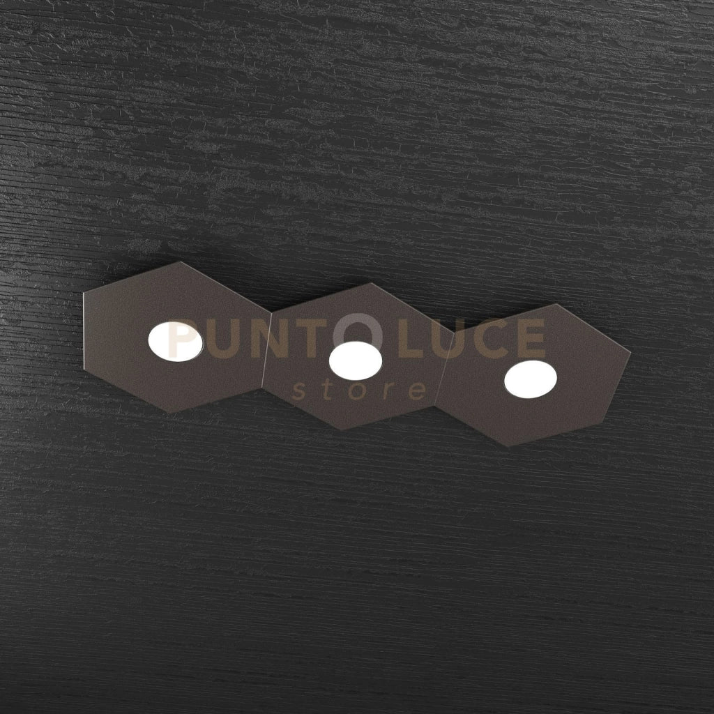 HEXAGON APPLIQUE-PLAFONIERA 3 LUCI MARRONE 1142-3L-MA