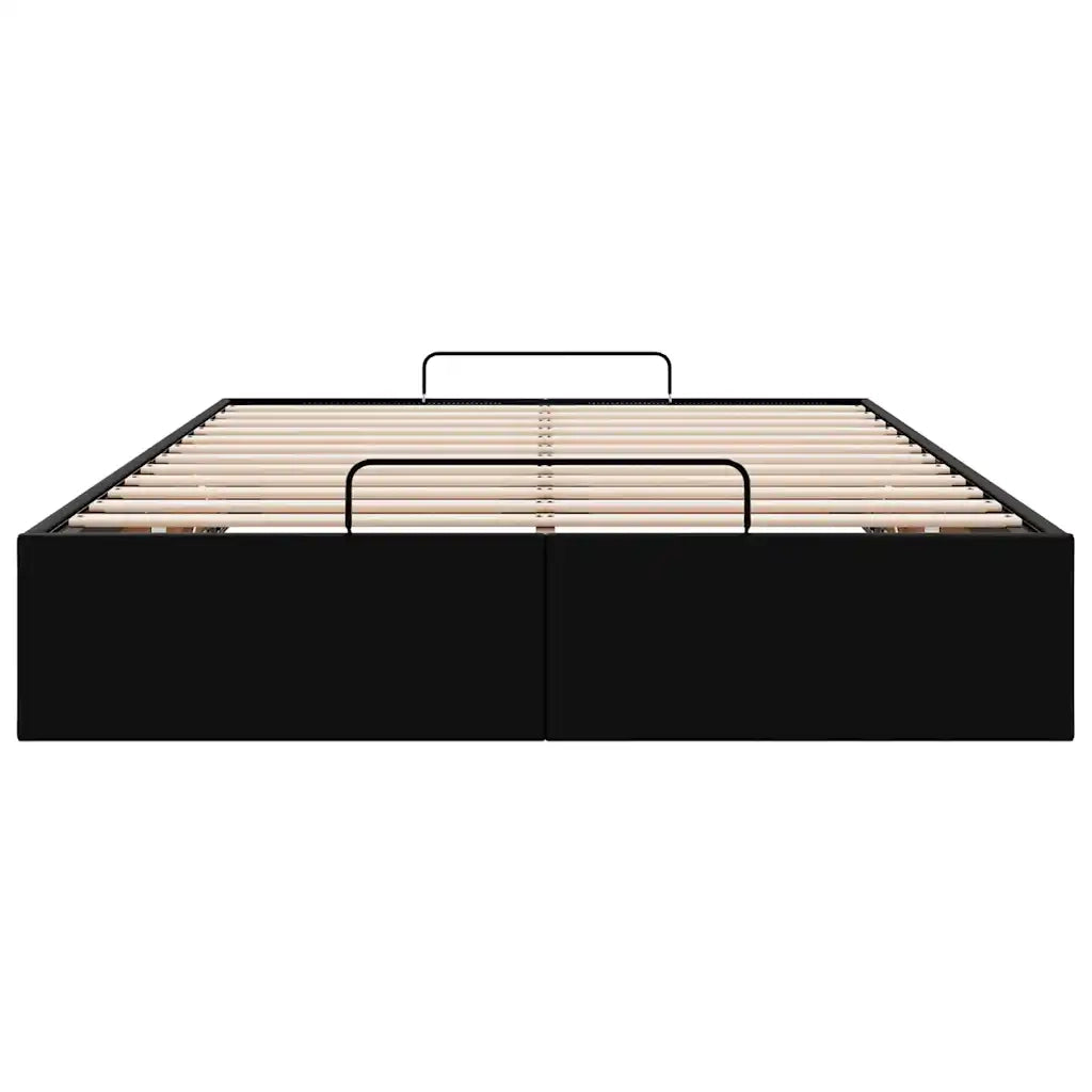 Struttura Letto Pouf senza Materasso Nero 120x190 cm Similpelle 3310789