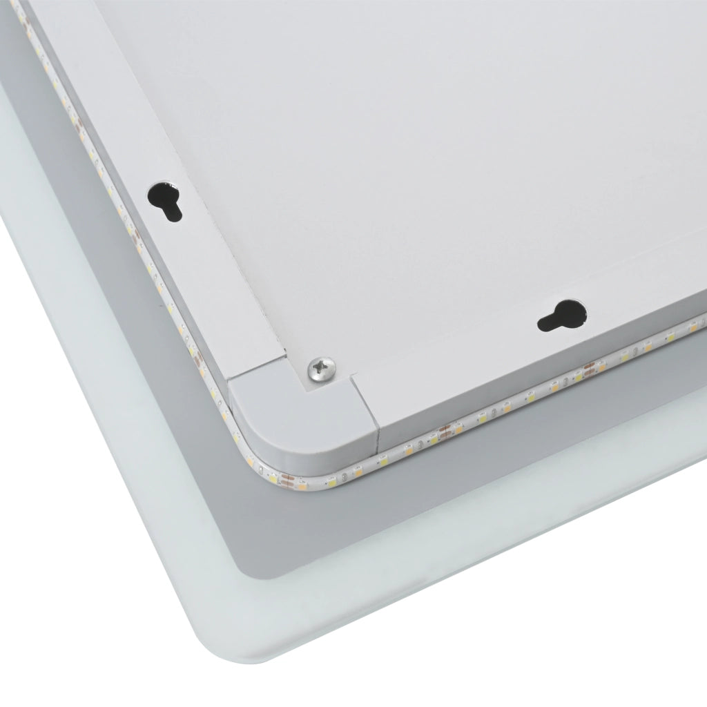 Specchio LED da Parete Racale Multifunzionale Cornice Bianca 100 x 70 cm pro.tec