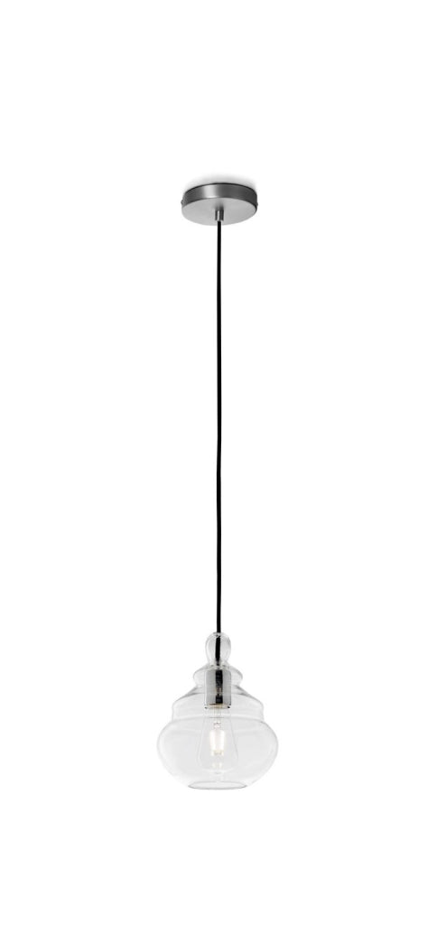 ADONE SOSPENSIONE 1 LUCE DIFFUSORE VETRO TRASPARENTE ATTACCO E27