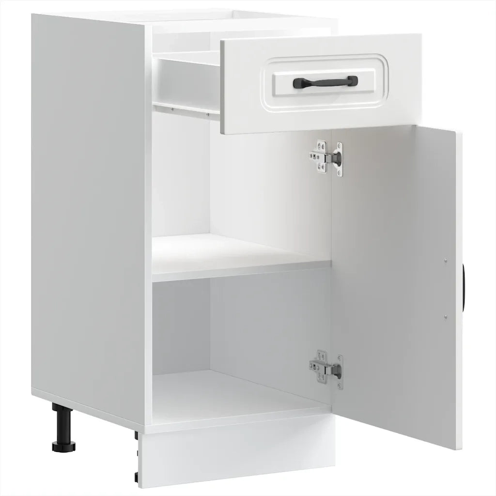 Mobile da cucina con vano contenitore 40 x 46 x 81,5 cm pratico moderno in legno composito bianco 02_0049890