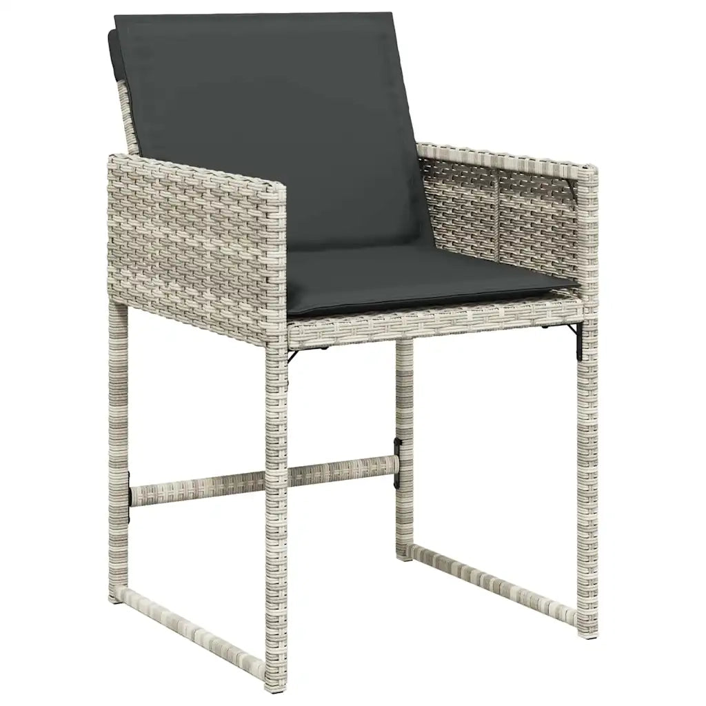Set da Pranzo per Giardino 9 pcs Grigio chiaro polyrattan 3380736
