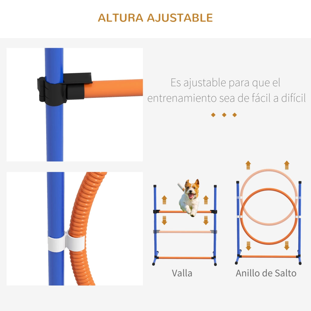 Gioco per Cani Agility ¨C zephmum ¨C 4 Pezzi, Arancione e Blu