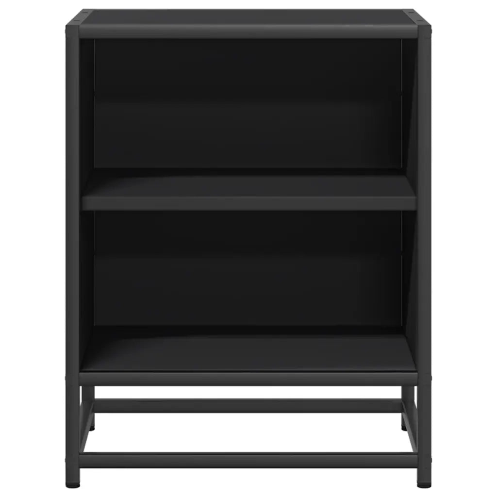 Comodino Nero 40x31x50 cm Legno Multistrato e Metallo 848699