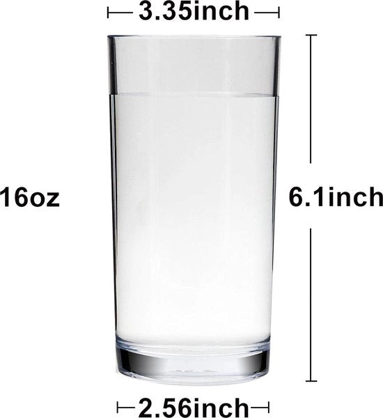 8 pezzi di bicchieri in plastica da 500ml, bicchieri da drink da 500ml in plastica