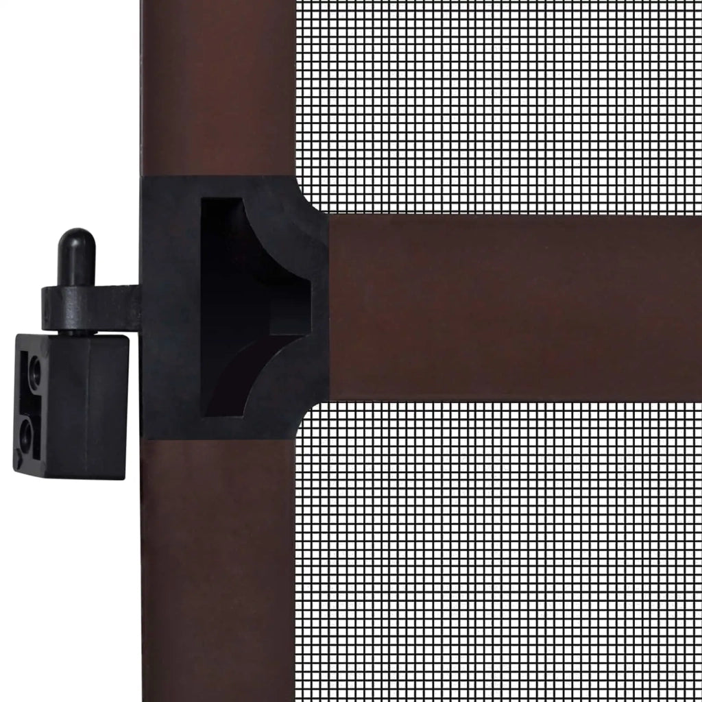 Schermo Insetti a Battente Marrone e Nero 100 x 215 cm 42047048