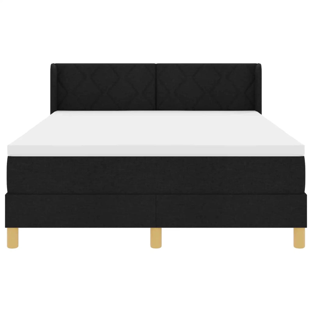 Letto a molle con materasso Nero 200 x 160 cm Poliestere