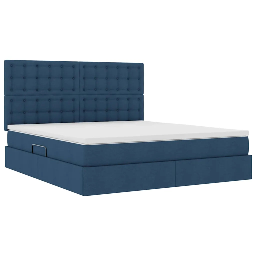 Letto con contenitore e LED con led Blu 180 x 200 cm Poliestere