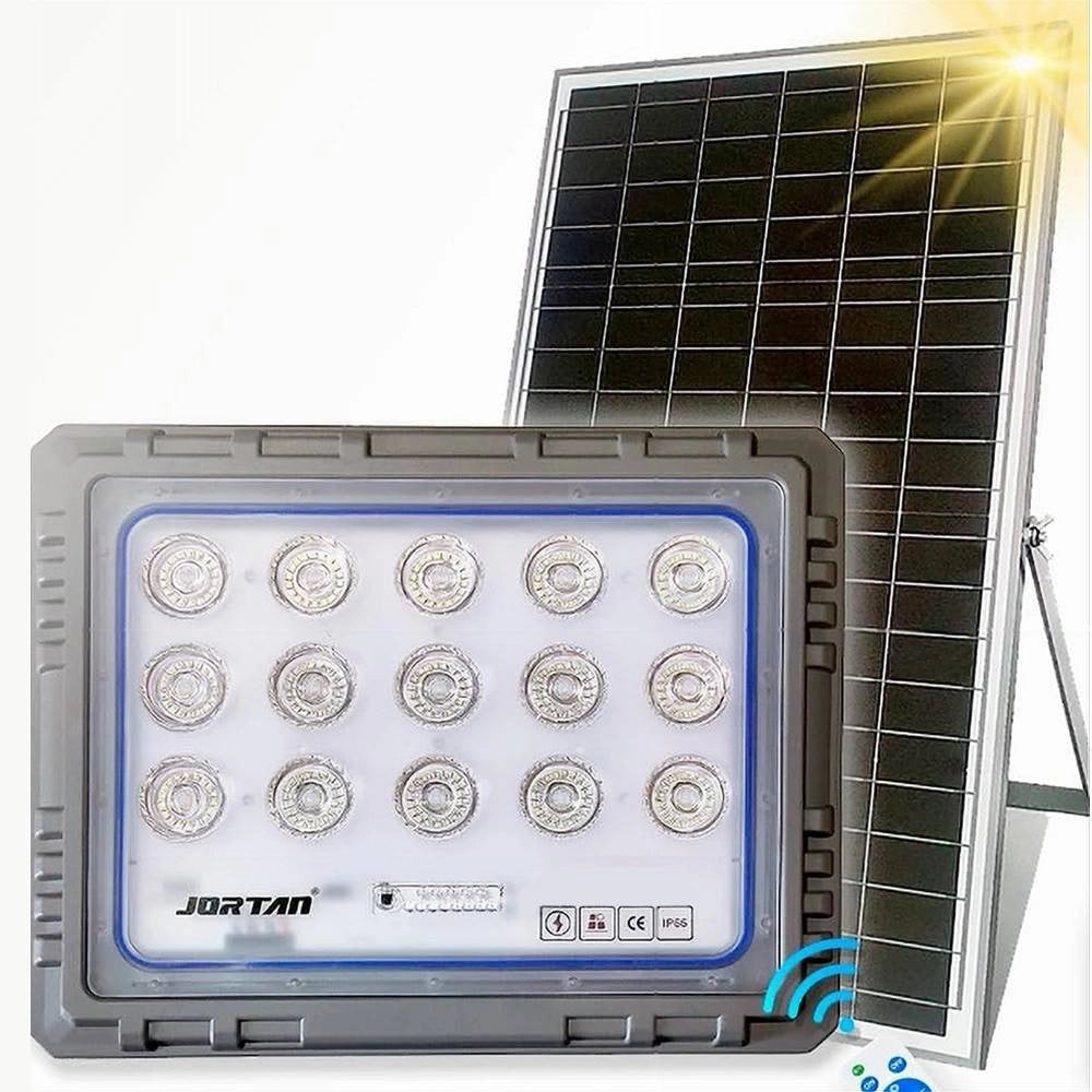 Trade Shop - Faro 400 Watt Con Pannello Solare Luce Forte Telecomando Batteria Lunga Durata -