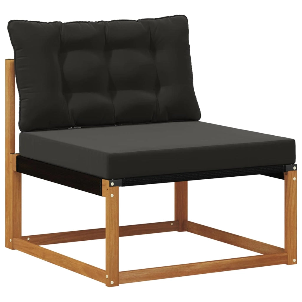 Set di divani da esterno con cuscino 7 pcs Naturale e Nero 3369543