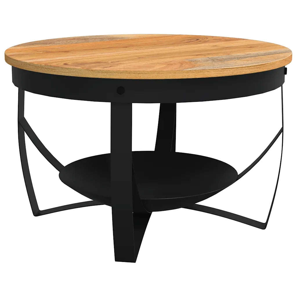 Tavolino da Salotto Ø68x43 cm in Legno Massello di Acacia