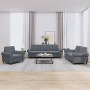 Set di Divani 3 pz con Cuscini Grigio Scuro in Velluto 3202171