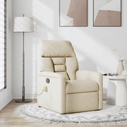 Poltrona Massaggiante Reclinabile Crema in Tessuto 4015560