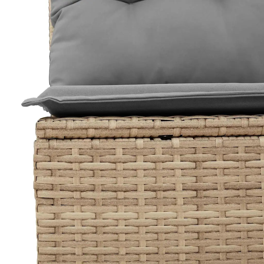 Panca Reclinabile da Giardino con Cuscini Beige in Polyrattan 368967
