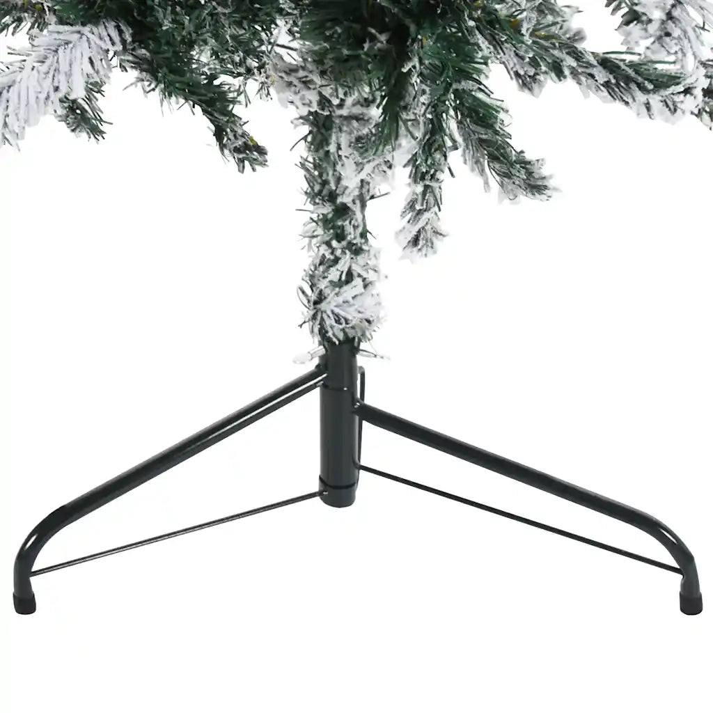 Albero Natale Artificiale Sottile a Metà Neve Fioccata 210 cm 344607