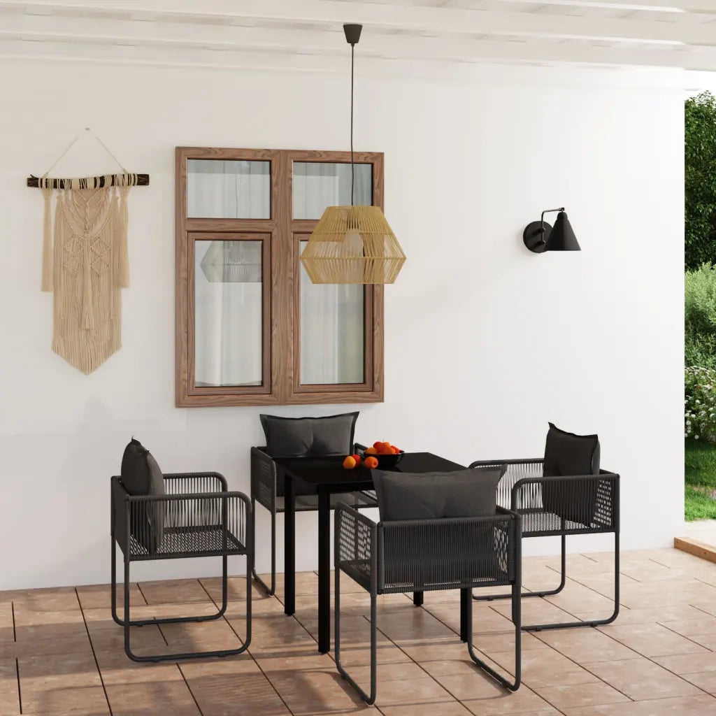 Set da Pranzo da Giardino 5 pz Nero 3099078