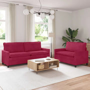 Set di divani 2 pcs Rosso Vino Velluto 3417131