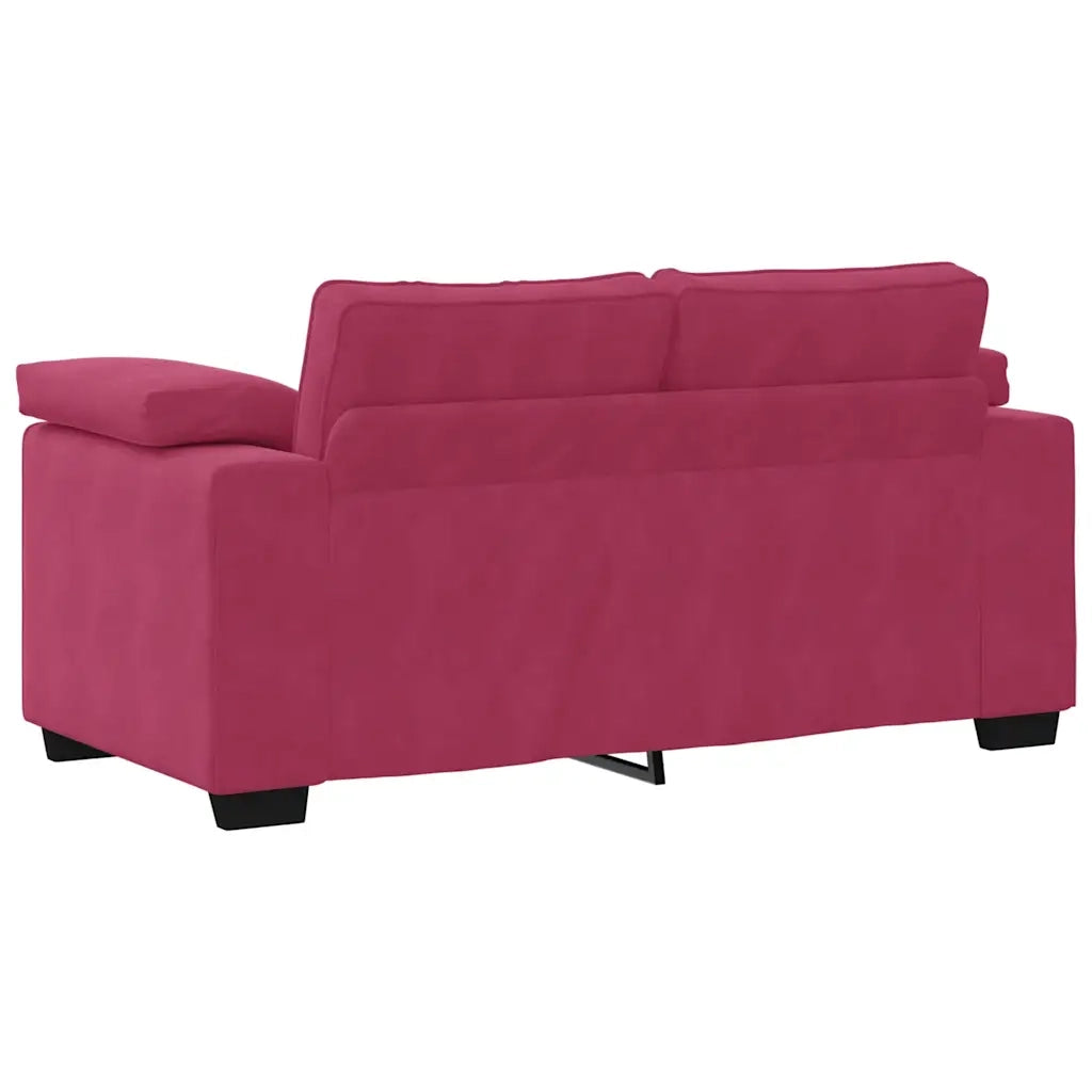 Set di Divani 3 pz con Cuscini Rosso Vino in Velluto 3324671