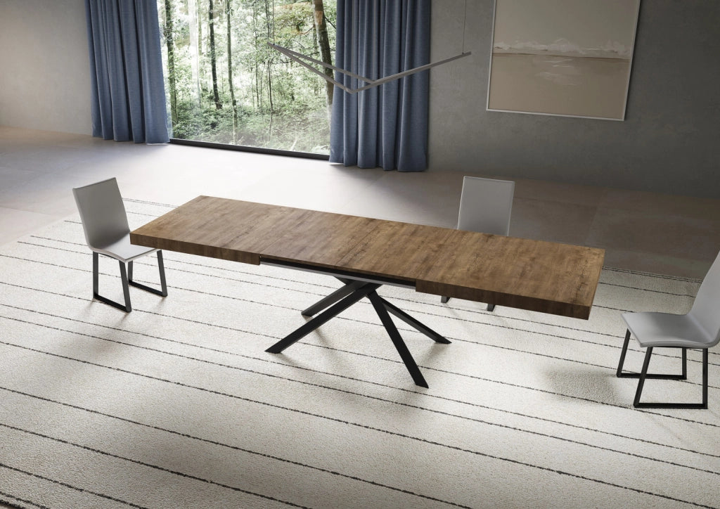 Tavolo Allungabile 180-440x90x74 cm Niket Noce Gambe Antracite