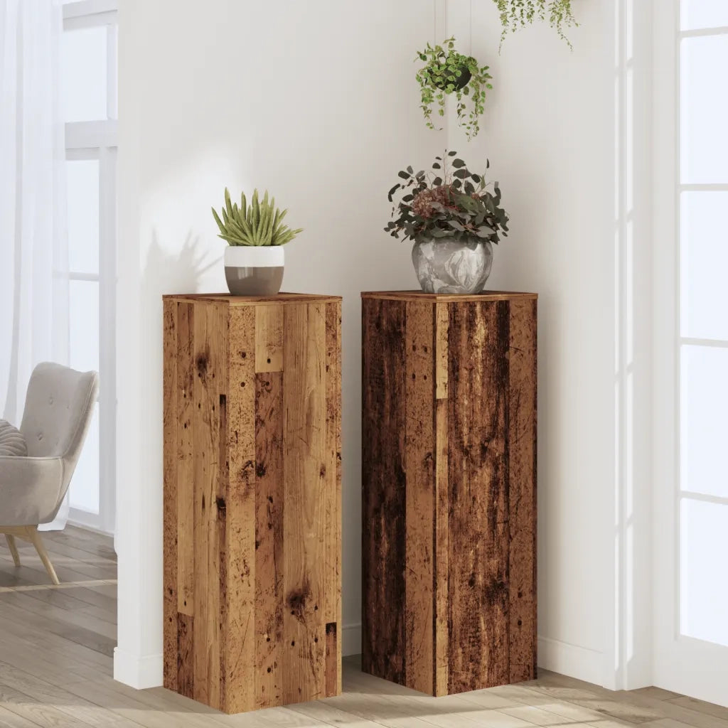 Supporti per piante | Sostegno per piante 2 pz Legno Vecchio 33x33x100 cm Multistrato