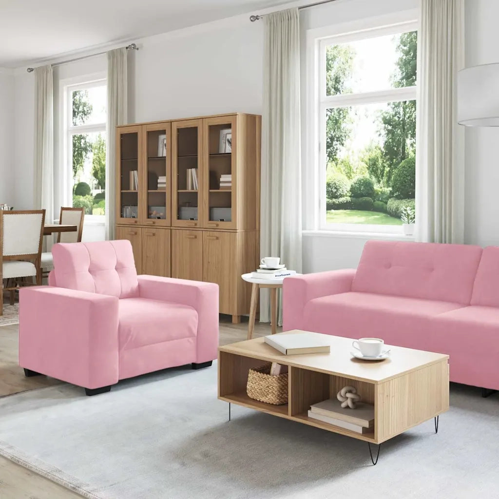 Set di divani 3 pcs Rosa 221 x 80 x 80 cm Velluto 3324642