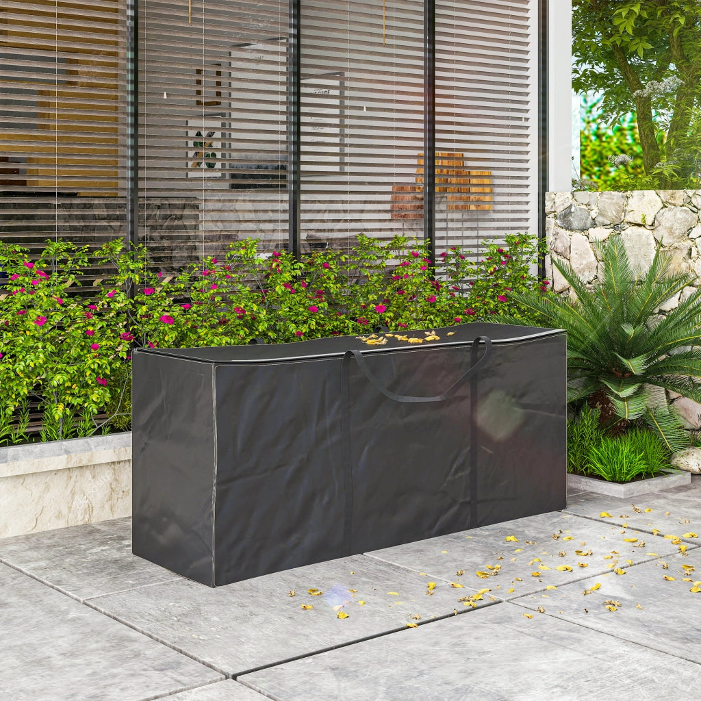 Borsa per Cuscini da Giardino Impermeabile 720L ¨C Minimal ¨C Nero 125x40x55cm
