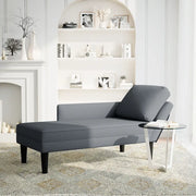 Sdraio con Cuscino e Bracciolo Destro in Velluto Grigio Scuro 4009808