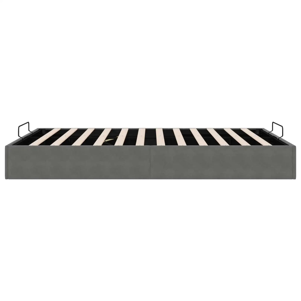 Letto ottomano Grigio Scuro Dimensione intera Velluto 3403073