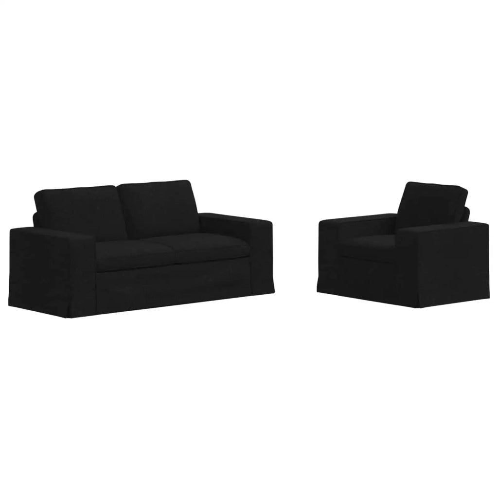 Set di divani 2 pcs Nero 182 x 80 x 82 cm Tessuto 3407546