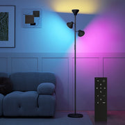 Lampada da Terra con 3 Teste Regolabili ¨C Xylo ¨C Telecomando Timer Acciaio Plastica ?25x170cm Nero