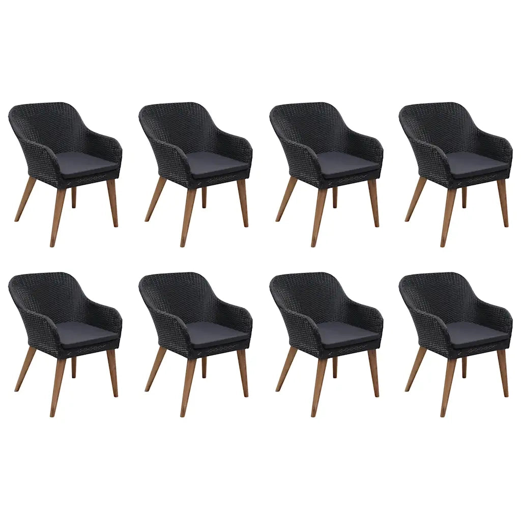 Set da Pranzo da Giardino 9 pz Nero 3067920