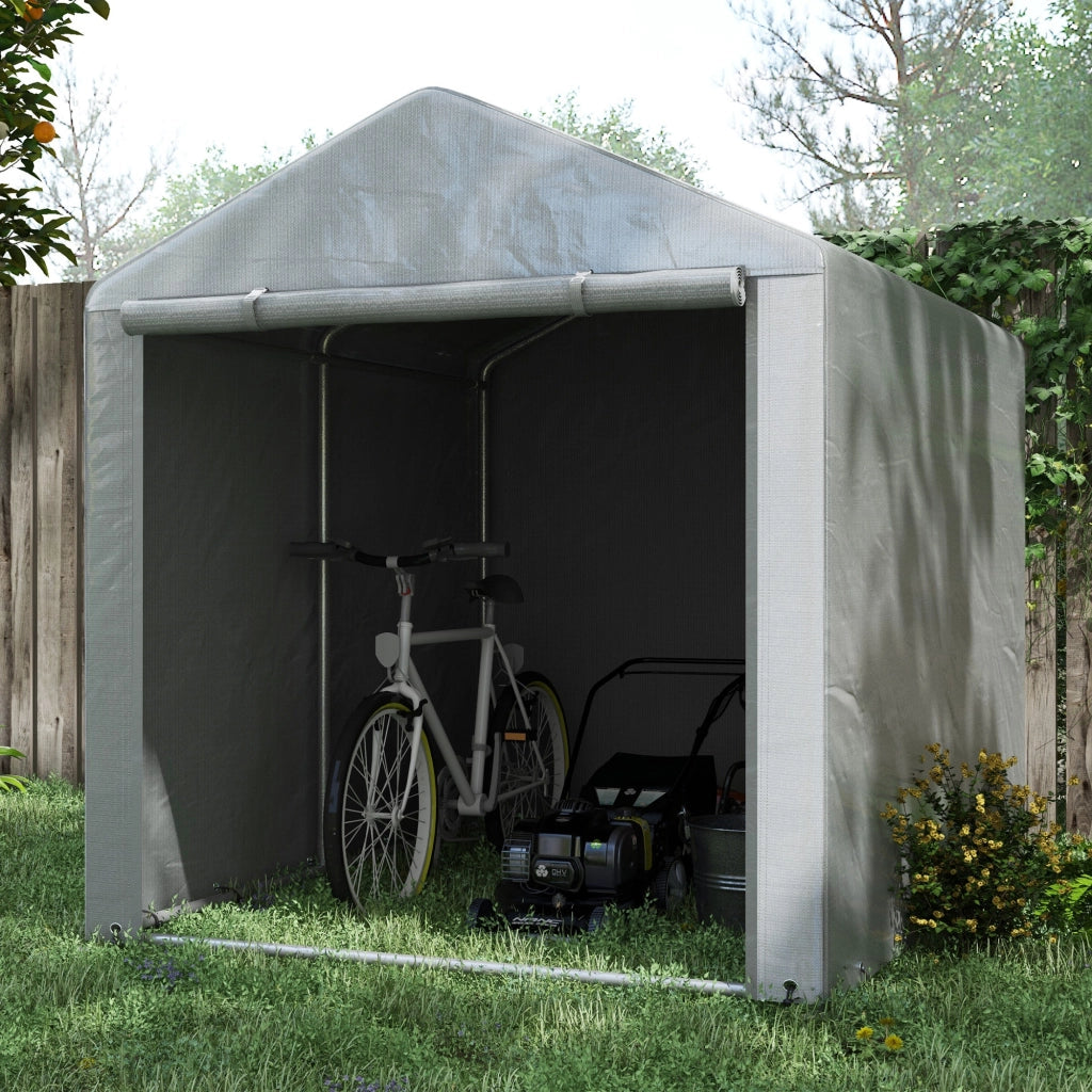 Capanno Porta Attrezzi e Tenda Garage per Bici e Moto ¨C zephmum ¨C 1.6x2m, Grigio Chiaro
