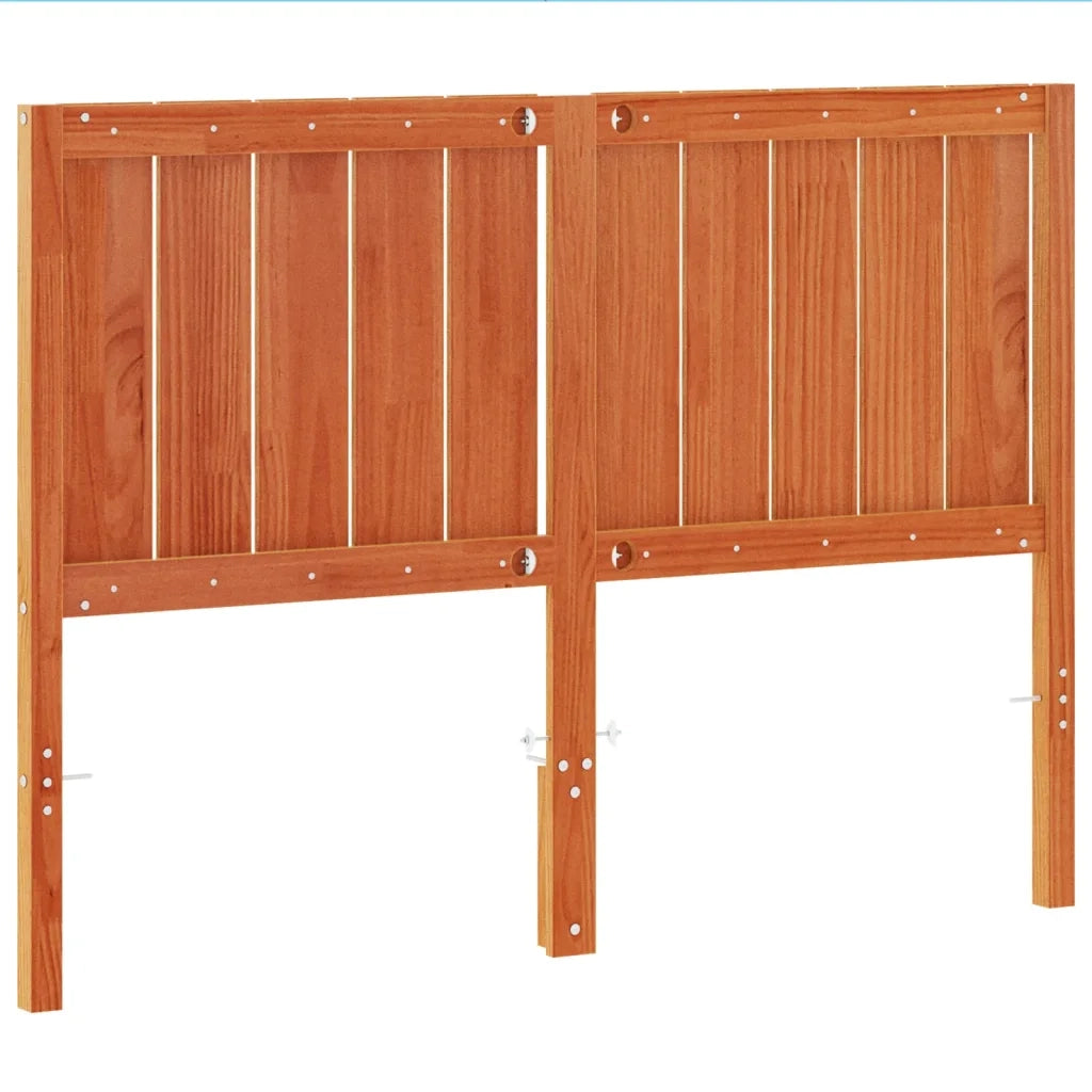 Testiera Marrone Cera 135 cm in Legno Massello di Pino 844343