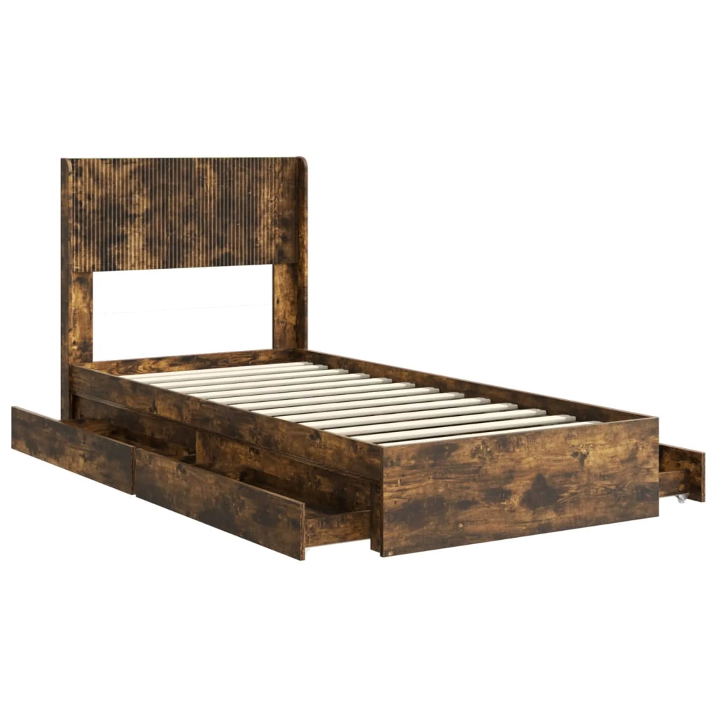 Letto da camera | Struttura del letto con stoccaggio e testata 3 pcs