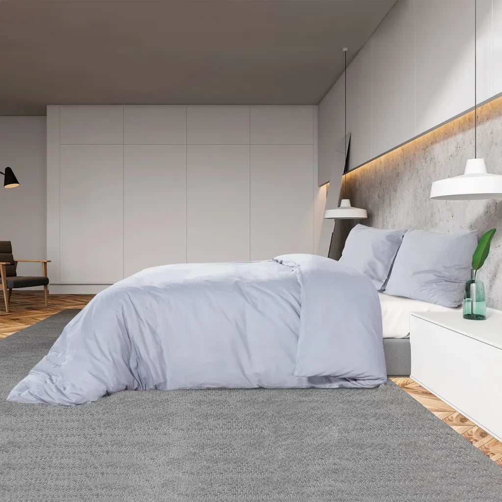 Set Copripiumino Grigio 240x220 cm in Cotone 136096