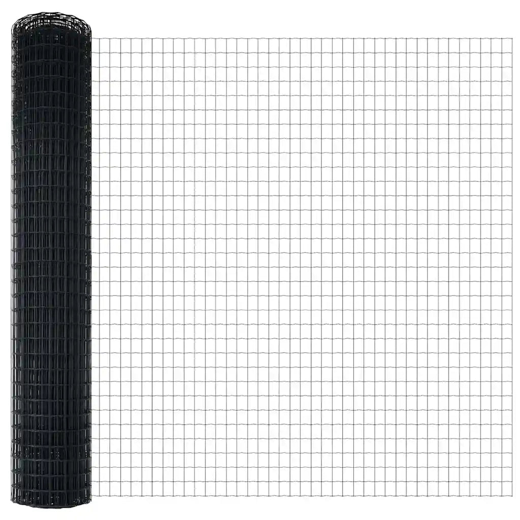Recinzione da Giardino | Recinzione con Posto Grigio 1,6 x 10 m Acciaio e PVC