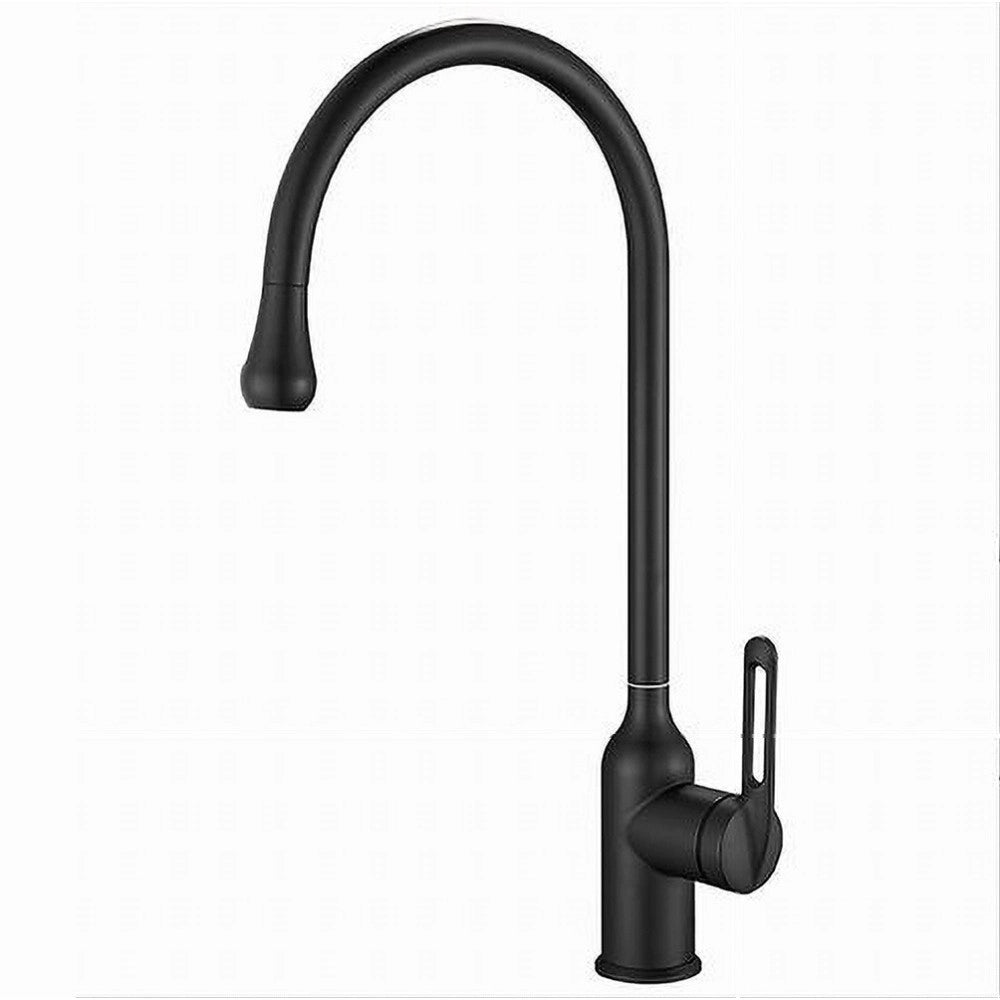 Trade Shop - Rubinetto Cucina Miscelatore Lavello Canna Alta Monocomando Nero Satinato 87254 -