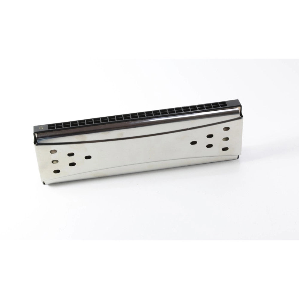 Trade Shop - Armonica A Bocca Diatonica 24 Fori Blues Harp Chiave Reed Argento In Do E Sol + -