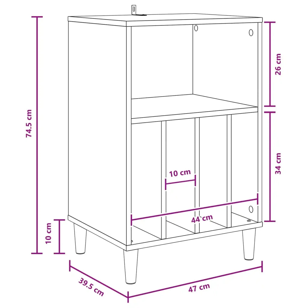 Supporto per Giradischi Bianco 47 x 39,5 x 74,5 cm 8012874