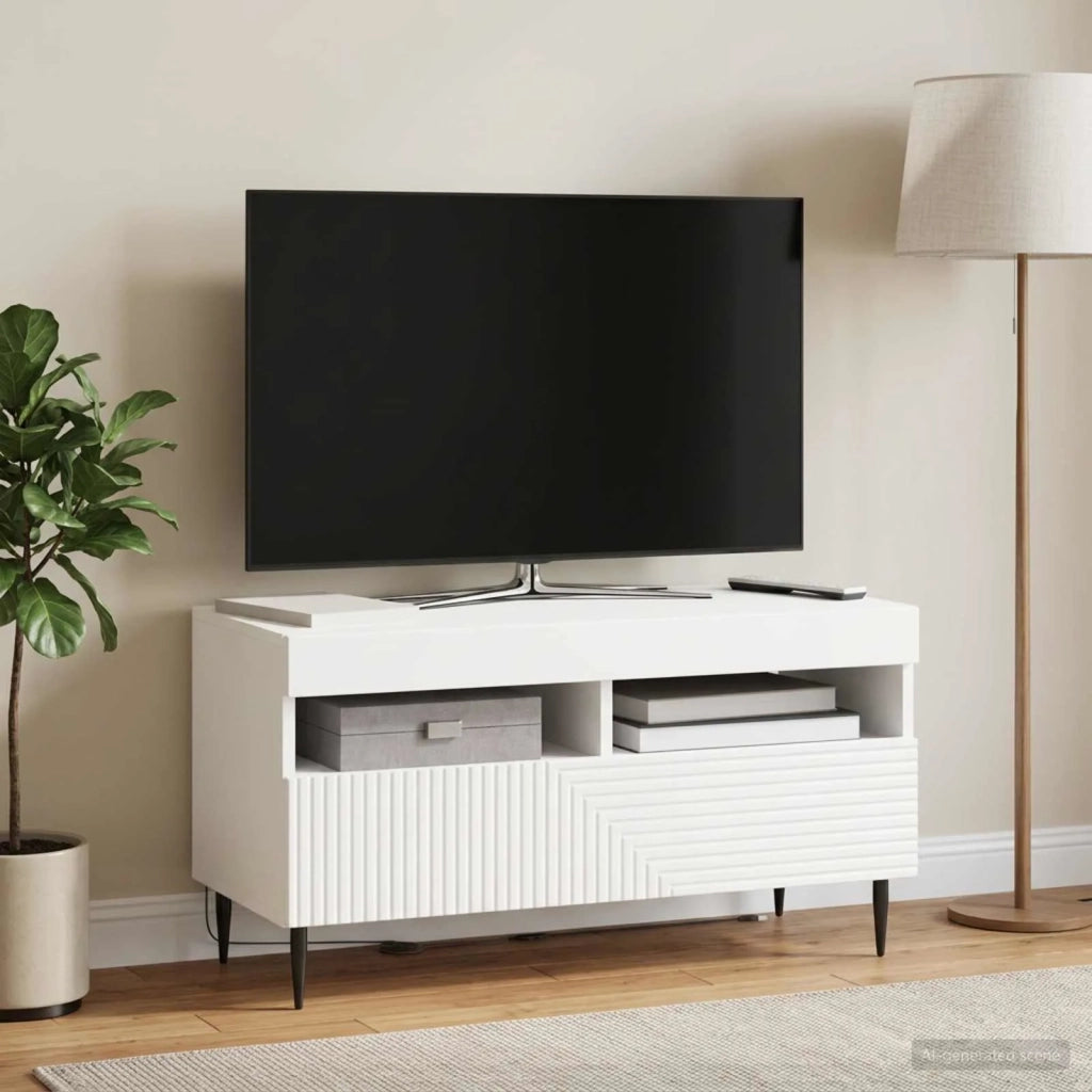 Mobile TV LED Bianco Legno ingegnerizzato 896995