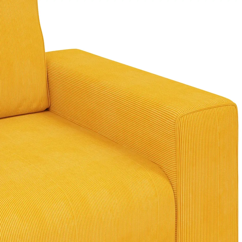 Divano Divanetto-Sofa Giallo Chiaro 120cm Tessuto di Velluto a Coste