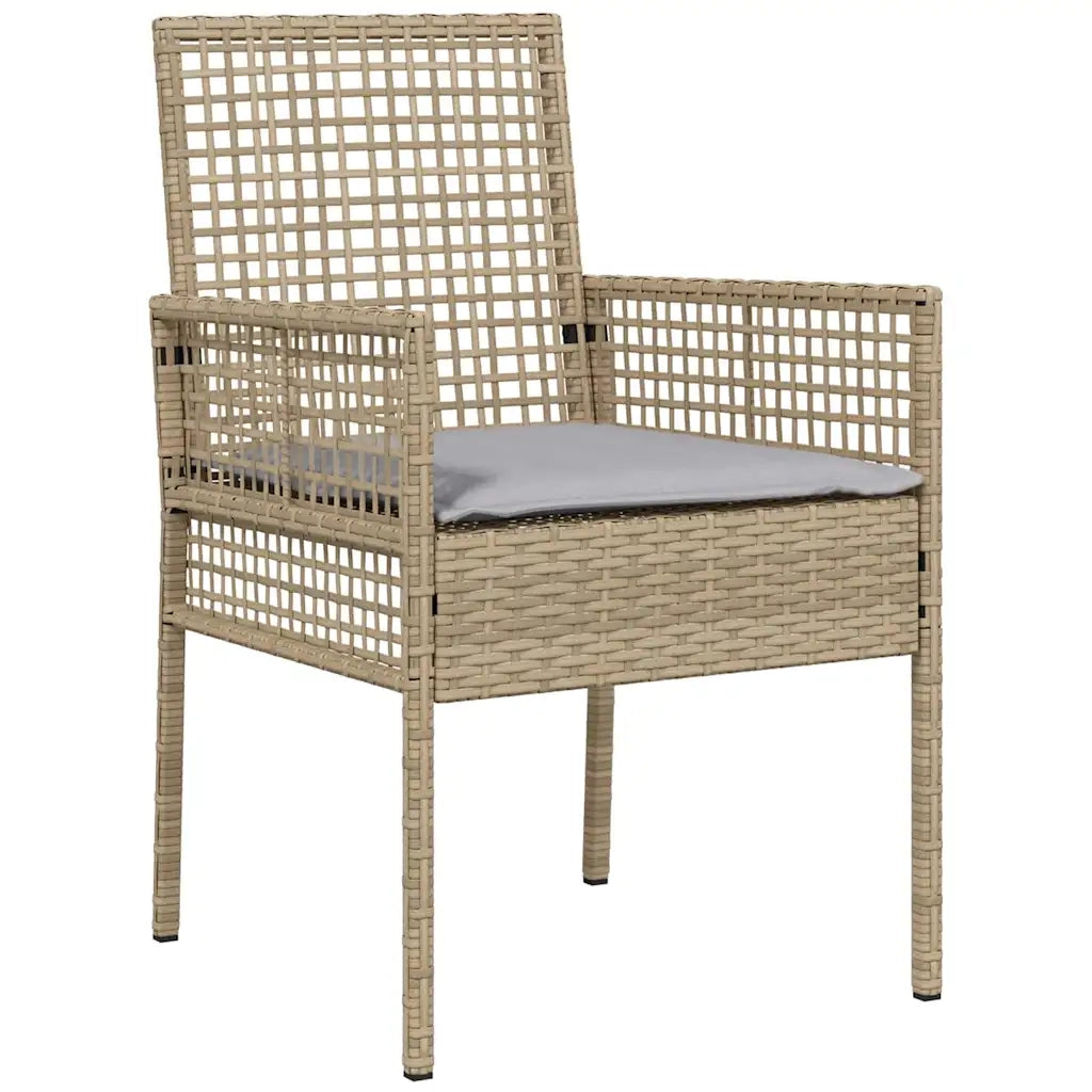 Set da Pranzo per Giardino 11 pcs Beige polyrattan 3334886