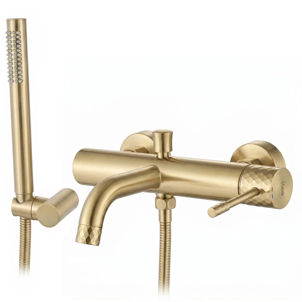 Rubinetto Da Vasca Rea Lungo Diamond Brush Gold