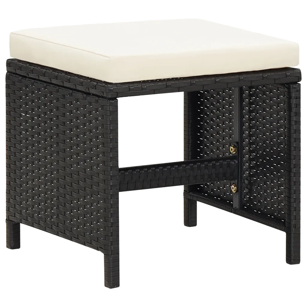Set da Pranzo da Giardino 21 pz con Cuscini in Polyrattan Nero 3095669