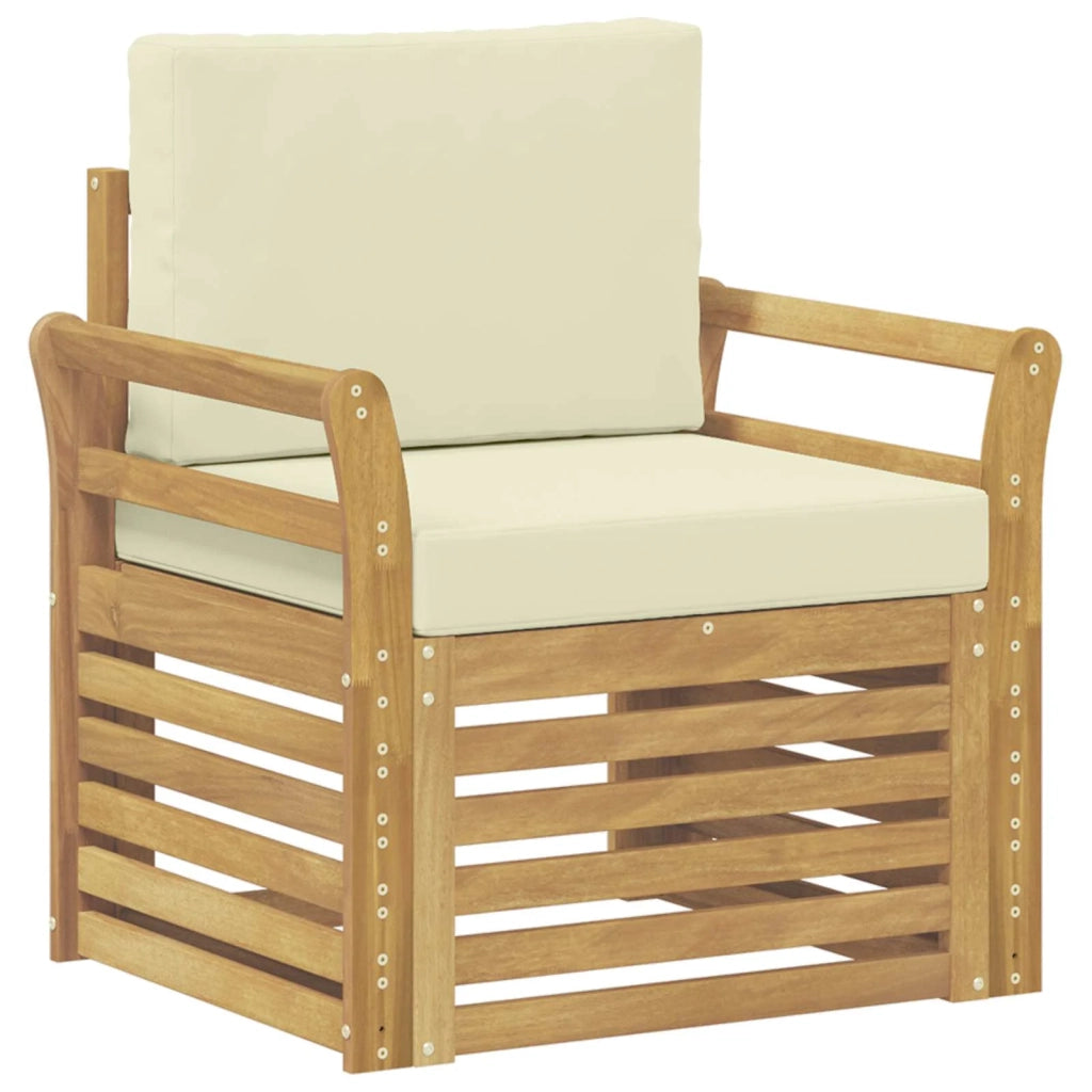 Set di divani da esterno Poliestere Bianco 3439097