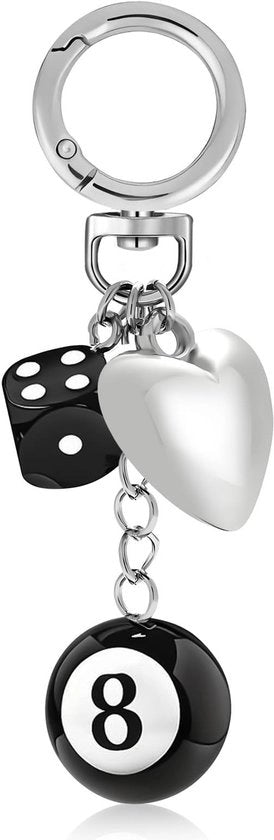 Accessori per chiavi con doppia testa nera e cuore