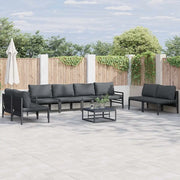 Set Divano da Giardino con cuscino 8 pcs Nero Acciaio