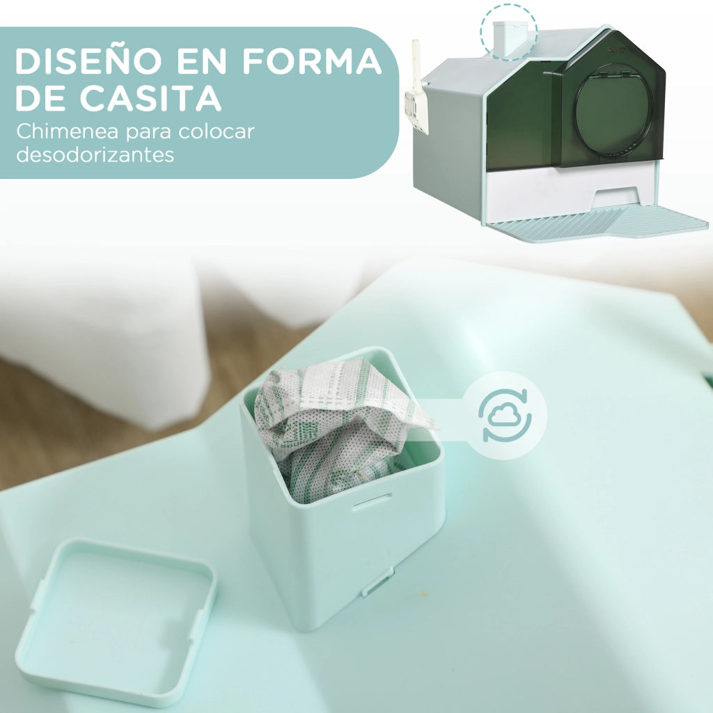 Casetta per Gatti con Vassoio Estraibile ¨C Minimal ¨C 47x45x42 cm Turchese