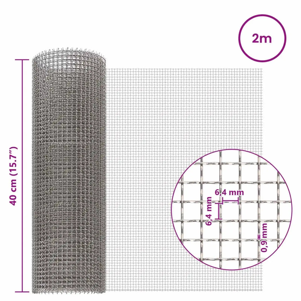 Rete per schermatura 40 x 200 cm 3 Mesh Argento 42039629