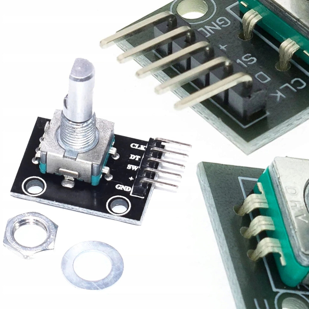 Modulo Encoder Rotativo con Pulsante – Rotazione 360°, 20 Impulsi | Raster 2,54 mm